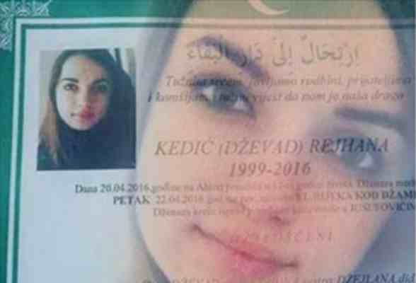 TUGA U BUŽIMU, U PETAK POSLJEDNJI ISPRAĆAJ: 17-godišnja učenica Rejhana Kedić poginula nakon pada sa…