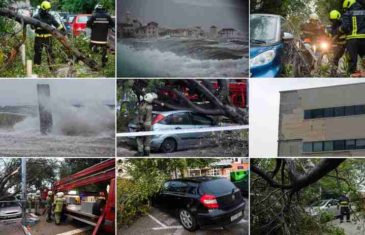 OLUJNO JUGO POHARALO DALMACIJU: Haos u gradovima uz obalu, more poplavilo ulice, u Splitu drvo zdrobilo parkirani automobil