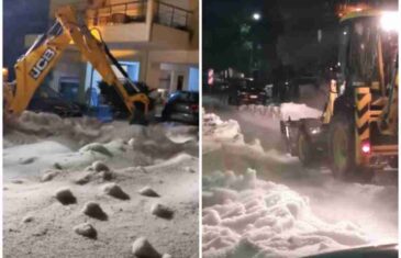 U GRČKOJ KAO DA JE NAJGORA ZIMA: Grad toliko napadao da su ga bagerima sklanjali…