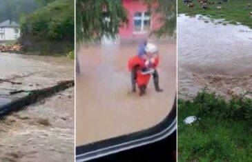 Apokaliptični prizori: Voda se probija u kuće, vatrogasci na leđima spašavaju ljude, aktivno klizište…