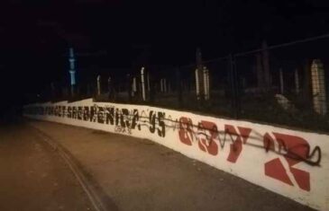 SRAMAN ČIN: Četiri S i “Srbija” na uništenim grafitima posvećenim Srebrenici