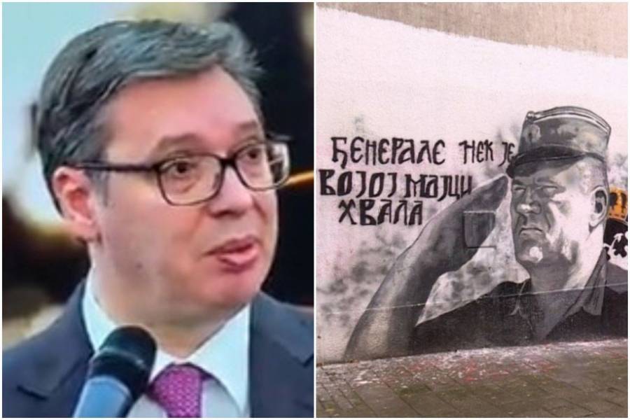 BEOGRADSKA LEKCIJA PREDSJEDNIKU SRBIJE: Podrškom muralu ratnog zločinca Ratka Mladića, Aleksandar Vučić ušao u završnu fazu negiranja genocida u Srebrenici…