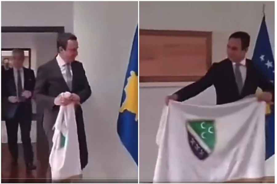 PITANJE ZASTUPLJENOSTI: Albin Kurti nakon sastanka s Bošnjacima u kabinetu razvio zastavu Sandžaka
