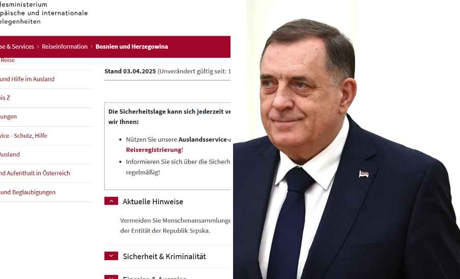 Kriza u BiH nije samo politička, nego i sigurnosna: Austrija izdala upozorenje svojim građanima zbog situacije u RS